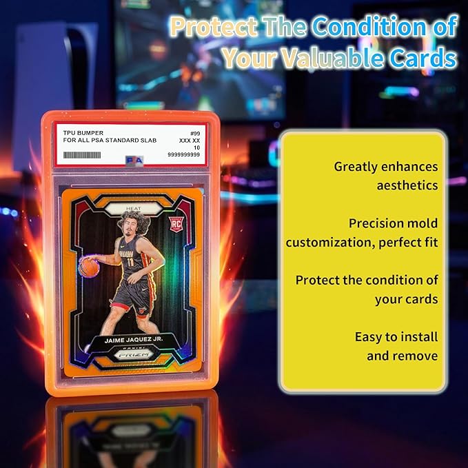 NAKIS Slab Guard for PSA Graded Cards, 5-Pack TPU Slab Protector Graded Guard Bumper Guard for PSA Graded Card Only, Gradient Color Glitter Limited Edition, (5) Multi-Color
