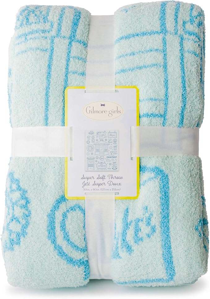 Jay Franco Gilmore Girls Feather Knit Fluffy Throw Blanket - Stars Hallow Fuzzy Blanket Measures 50 x 60 inch - Super Soft Lightweight Bedding