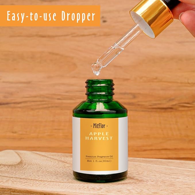 Apple Harvest Fragrance Oil, MitFlor 30ml Premium Fragrance Oil for Diffuser for Home, Soap & Candle Making Scents, Fruit Aromatherapy Diffuser Scents, Crisp and Inviting Scent