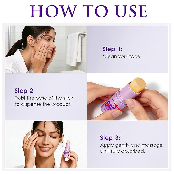 Eye Balm Stick for Anti-Wrinkle & Tightening with Hexapeptide, Hyaluronic Acid, Collagen & Vitamin E – Nourishing & Hydrating Balm for Fine Lines, Dryness, and Smooth Under-Eye Skin – For Daily Use