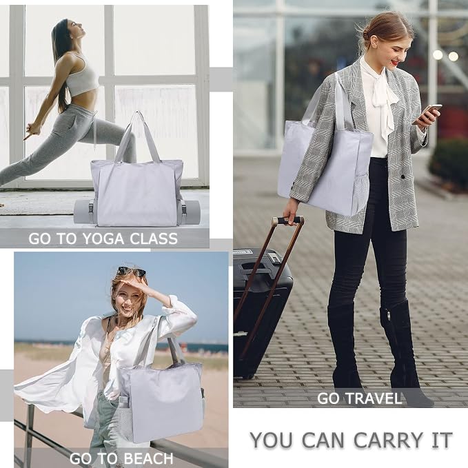 Yoga Mat Bag - Waterproof Shoulder Gym Bag with Yoga Mat Holder & Wet Pocket for Gym, Pilates, Travel, Beach and Daily Use