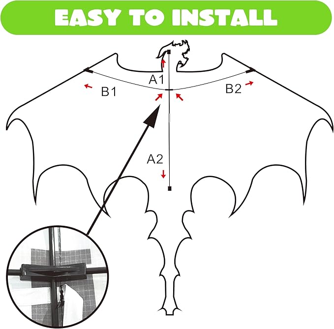 JOYIN Dragon Kites for Kids and Adults, Easy to Fly Large Single Line Kite for Kids - 55" x 46" Red Kites with 328ft String for Beginners,Dragon Red Beach Kite for Outdoor Games and Activities