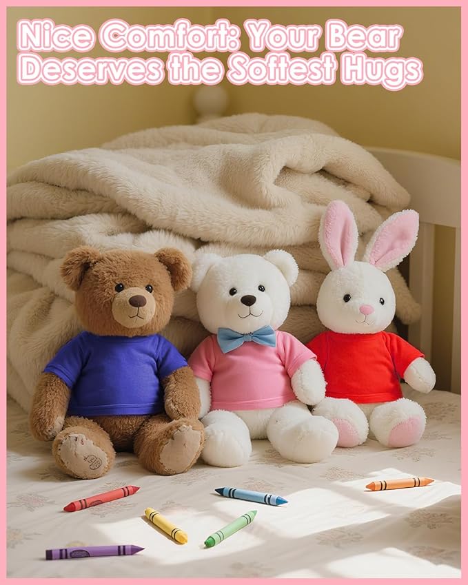 8 Pcs Colorful Bear Clothes Cute Bear Accessory Bag, Fits 14-18 Inch Bears, DIY Toy - Design Your Own Teddy Bear, Build a Bear Clothes