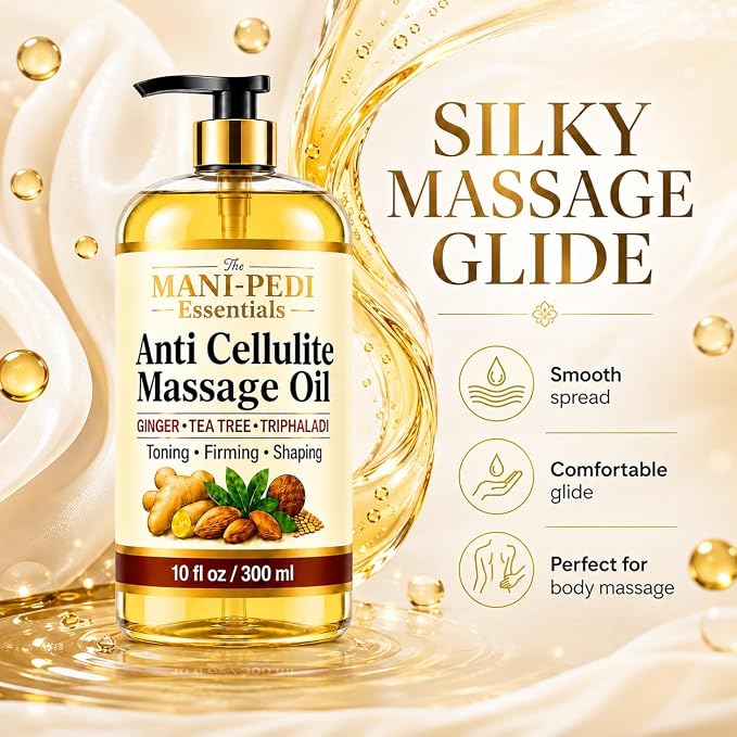 TMPE Anti Cellulite Body Oil - Visibly Tones, Firms & Shapes with Ginger, Tea Tree & Natural Herbs | Non-Greasy, Skin Tightening Formula | 10 Fl Oz