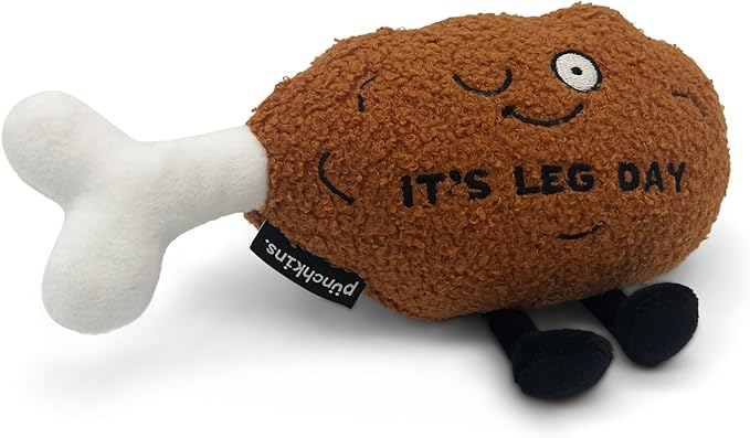 Chicken Leg Plushie - 'It's Leg Day' Funny Plush, Gift for Humor Lovers, Cute Plush Toy for Gifting