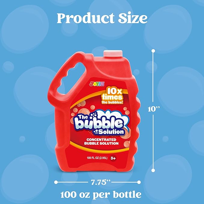 JOYIN 100 Oz Concentrated Bubble Solution (up to 8 Gallon) for Large Party in Summer Celebrations, Party Favor, Bubble Summer Toy, Classroom Prizes, Easter (Red)