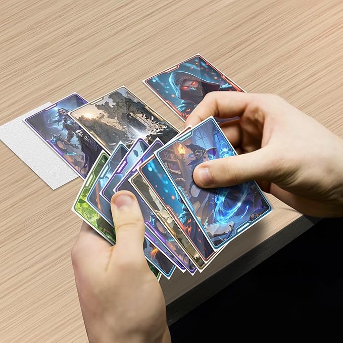 White Matte Card Sleeves for MTG, 300 Pieces Perfect Fit Standard Card Sleeves for Trading Card Sports Cards Baseball Cards TCG, Card Protector for Mini Photo, Sturdy and Nice Shuffling