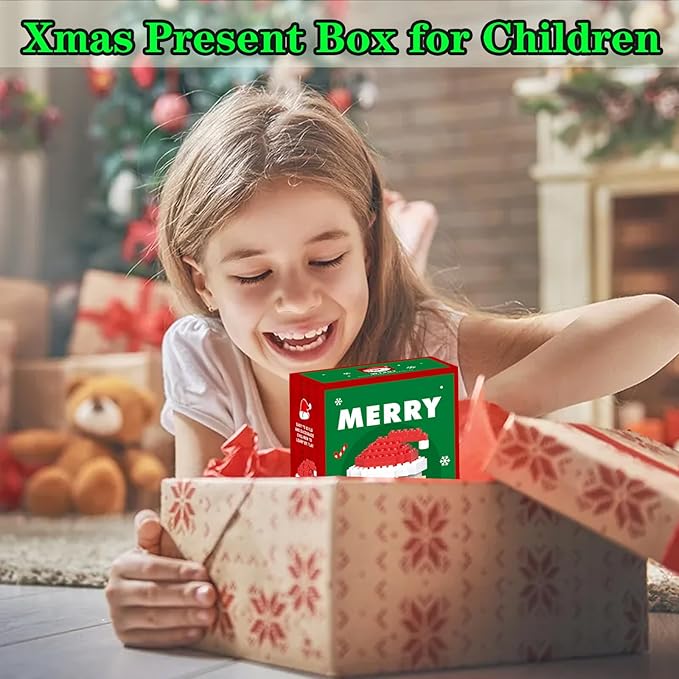Christmas Building Blocks Compatible for Lego Christmas Santa Micro Blocks Stacking New Toys Holiday Present Box New Year Gifts for Kids Ages 6+ Boys and Girls(Santa)