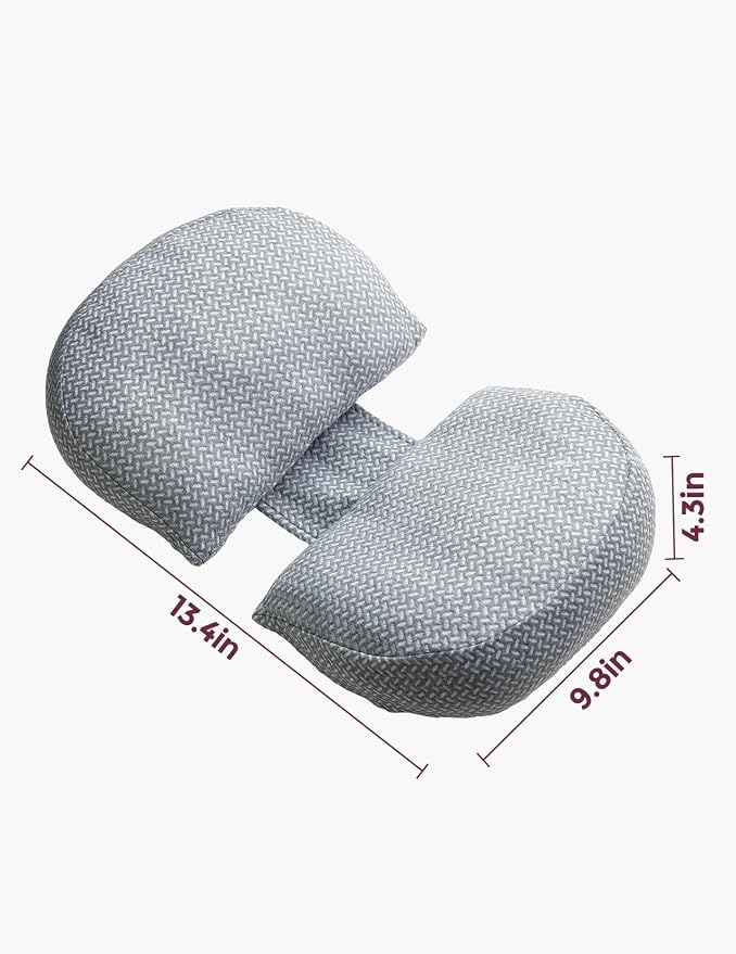 Momcozy Portable Pregnancy Pillow – W Shaped Maternity Support for Side Sleepers, Adjustable Travel Wedge Pillow for Back, Belly, and Hip Relief, Ideal for Pregnant Women, Deep Grey