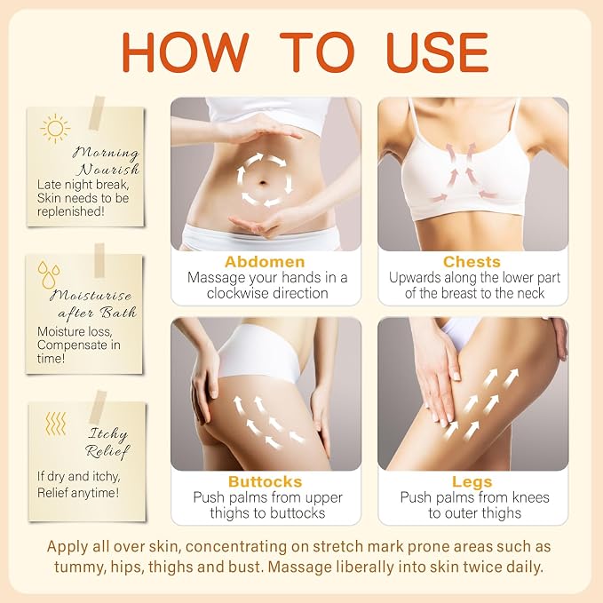 Stretch Mark Cream for Pregnancy & Postpartum,with Argan Oil, Shea Butter & Vitamin E,Stretch Mark Prevention for Belly,Moisturize Skin,Prevent & Fade stretch marks (300ml_1PACK)
