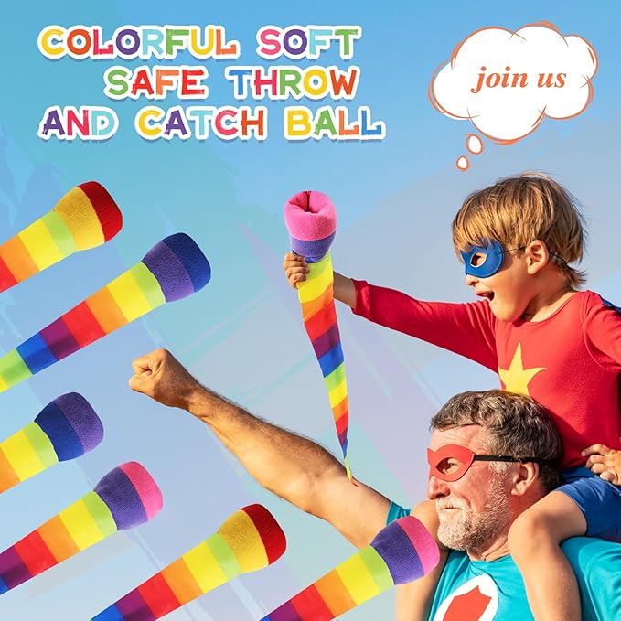 Leyndo 8 Pcs 26 Inch Throw and Catch Balls with Rainbow Tail, Fun Colorful Sports Comet Balls Playground Toys for School Classroom Beach Outdoor Camping Healthy and Fun Games (Mixed Color)