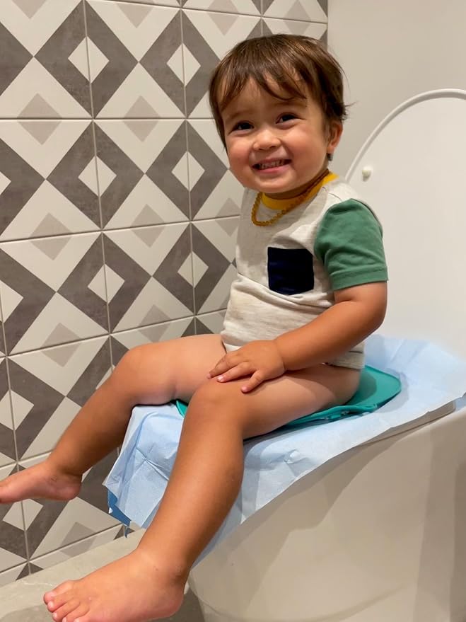 Prince Lionheart Tinkle to Go - Reusable Foldable Portable Potty Training Seat - Toilet Seat Perfect for Travel - Built-in Splash Guard, Perfect Potty Training Toilet Seat, Portable Potty for Toddlers