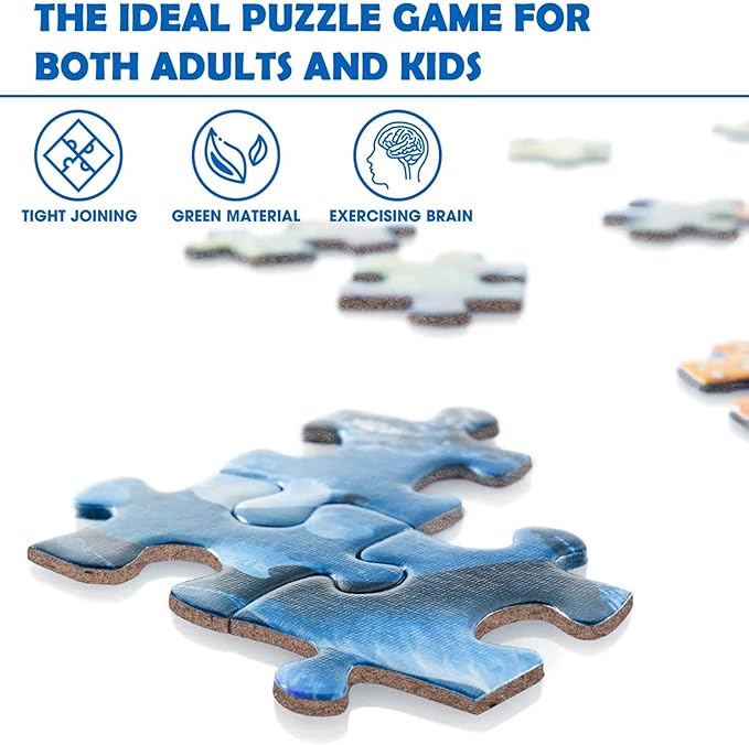 Nattork Jigsaw Puzzles 300 Pieces for Kids Youth Adults Families (Space Traveler, Solar System) Pieces Fit Together Perfectly