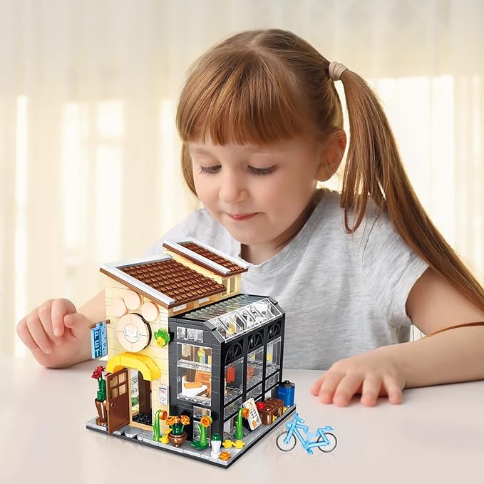 QLT Book Store Building Set,Friends House Create Elegance and Warmth Environment, Nice Gift with Beautiful Gift Box for Girls 6-12 and Building Blocks Lover (589 Pcs)