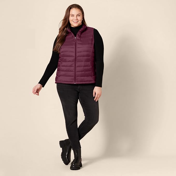 Amazon Essentials Women's Lightweight Water-Resistant Packable Puffer Vest
