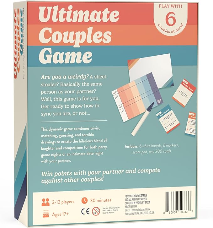 Ultimate Couples Game - Fun Party Game for Adults and Couples Game for Date Night! Guess, Match, and Draw in This Trivia, Conversation, and Relationship Card Game for Valentines, 2-12 Players