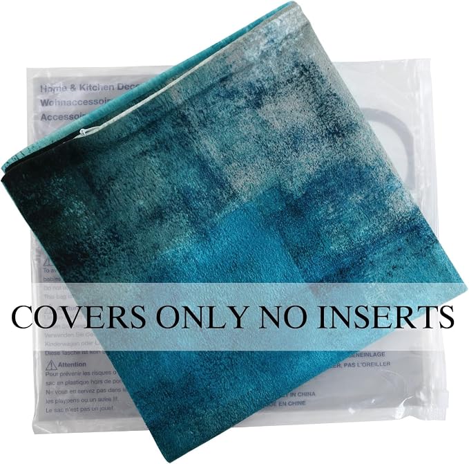 Throw Pillow Covers for Couch, 16x16 Inch, 2 Pack, Turquoise | Decorative Throw Pillow Covers Cushion Covers for Couch Bedroom Sofa Living Room