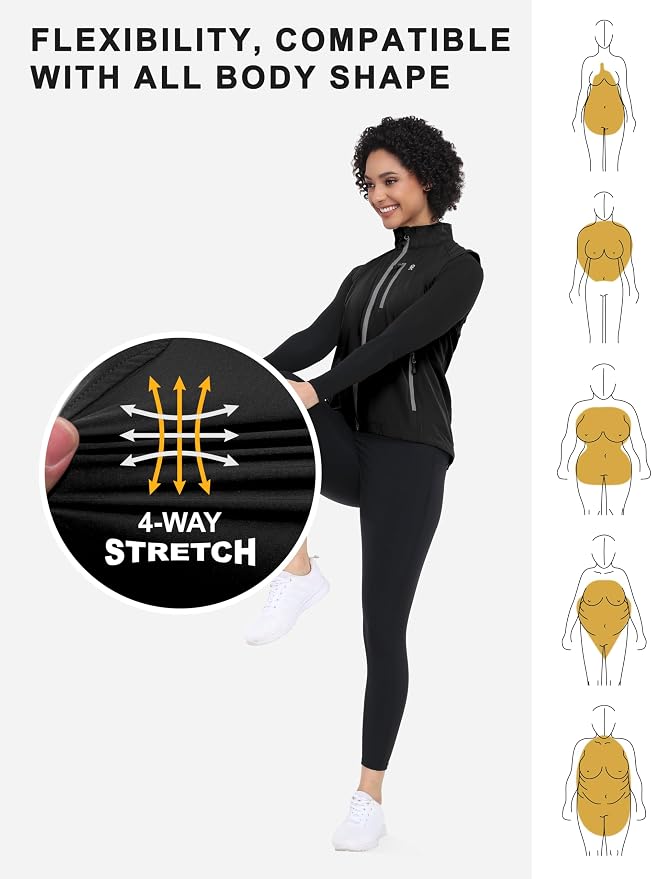 Little Donkey Andy Women's Lightweight Quick Dry Vest Windproof Summer Vest | Stretch Quick Dry Material, Windproof Breathable Vest, Cooling Effect Summer Outerwear, Running Cycling Golf Tennis Hiking