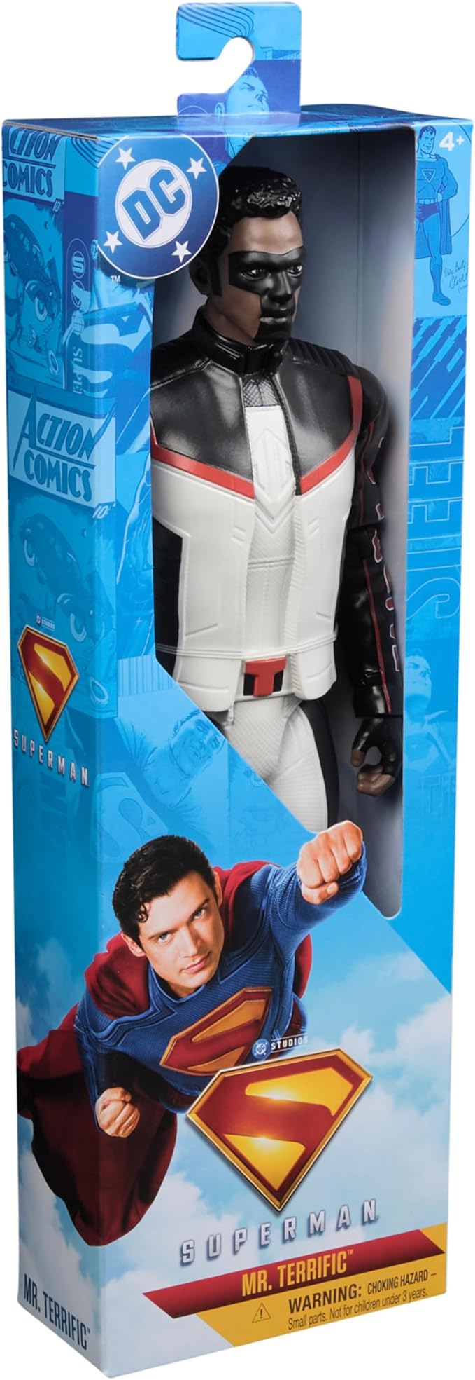 DC Comics, Superman Mr Terrific 12-inch Superhero Action Figure, Kids Toys for Boys and Girls Pretend Play, for Ages 4 and Up