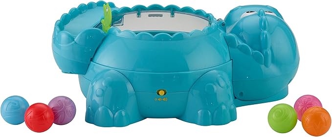 Fisher-Price Baby Crawling Toy, Poppity Pop Musical Dino Ball-Popper with Sounds for Infants Ages 6+ Months, Blue