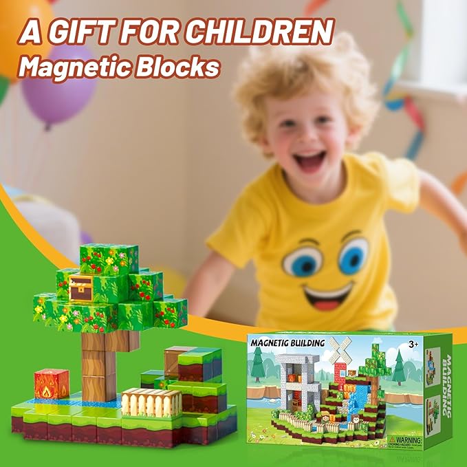 Magnetic Blocks 150PCS for Kids, Building Toys for Boys & Girls Ages 3-5 6-8 8-12. STEM Learning, Montessori, Fidget, Sensory Cubes. Magnet Tiles Block Gifts for Toddler 3+ Year Old