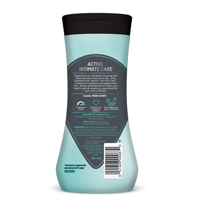 Summer’s Eve Active Daily Performance All Over Feminine Body Wash, Feminine Wash pH Balanced, 12 fl oz bottle 3 Pack