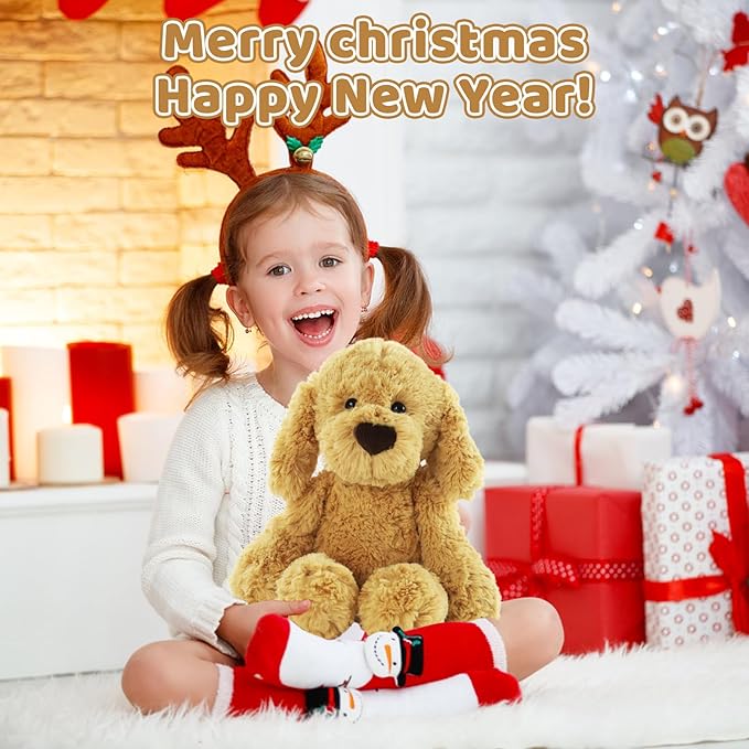 The Golden Retriever Plush, Dogs Stuffed Animals, 10" Golden Retriever Stuffed Animal, Ideal Christmas Animal Gift for Toddlers, Kids & Teens, for Ages 3-14