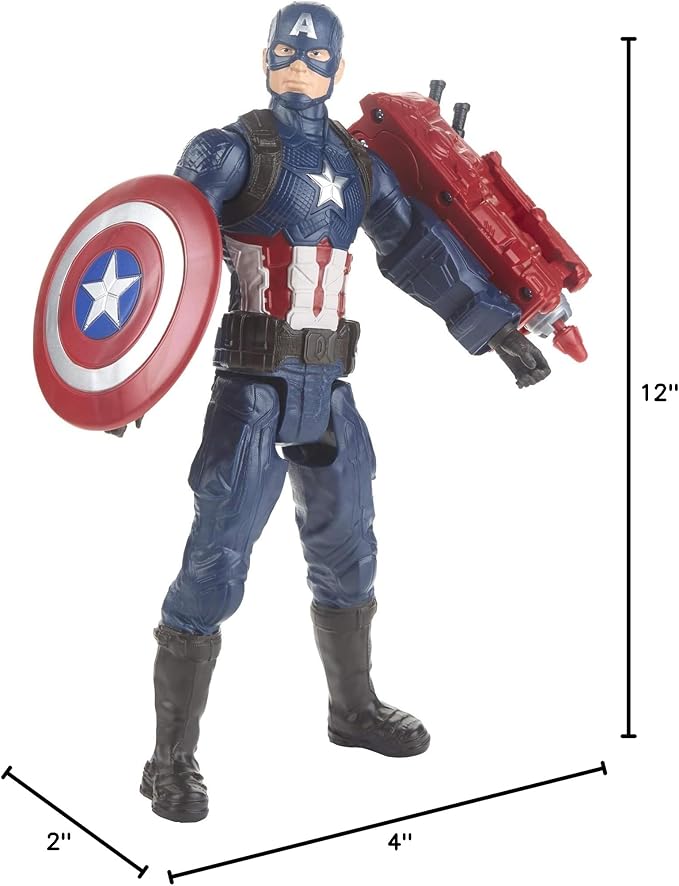 Marvel Avengers: Endgame Titan Hero Series Captain America 12"-Scale Super Hero Action Figure Toy with Titan Hero Power Fx Port