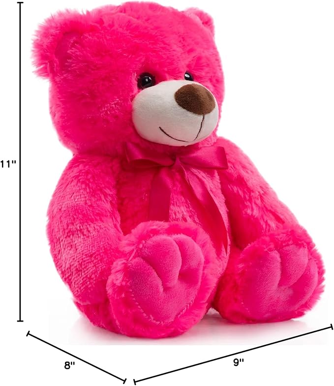 Super Color Teddy Bear Stuffed Animals Plush Toy for Children Girlfriend Family Congratulations Baby Shower Birthday Hot Pink 14 inch
