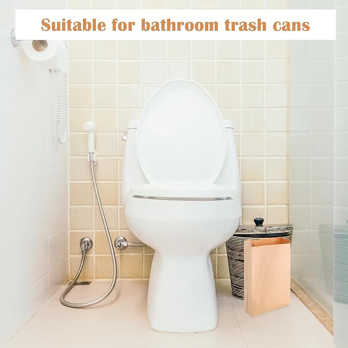 100 PCS Wax Paper Bags, Lawn Bag Brown Paper, Tampon Bags Disposal for Bathroom, 7.1 x 2.4 x 13.8 Inch Sanitary Napkin Disposal Bag Suitable for Bedroom, Toilet, Living Room (Brown)