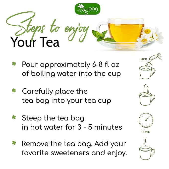 TOG999, Premium 40 Thyme Leaf Tea Bags, 100% Natural & Pure Thyme Leaves. Loose Leaf Thyme Herbal Tea. Thyme Leaf Tea. No Sugar, No Caffeine, No Gluten, Vegan.