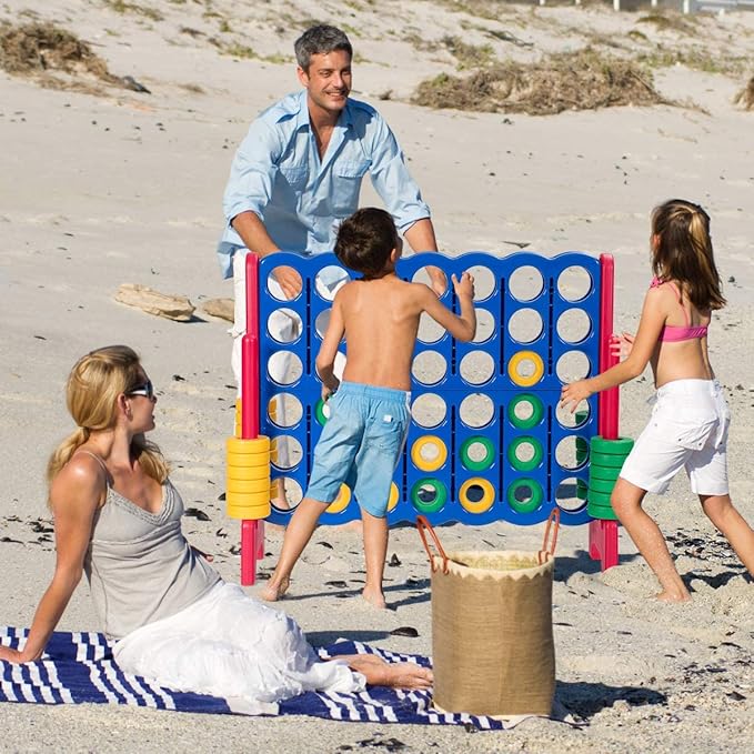 Costzon Giant 4-in-A-Row, Jumbo 4-to-Score Giant Games for Kids & Adults, Indoor Outdoor Party Family Connect Plastic Game, 4 Feet Wide by 3.5 Feet Tall with Carrying Bag
