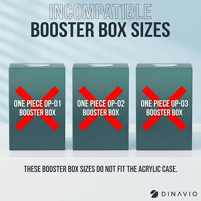 Dinavio Crafthouse One Piece Booster Box Acrylic Display Case Stackable - UV Protection with N52 Strong Magnets - Clear TCG Protector - Compatible with English One Piece OP-04 to OP-16 Booster Box