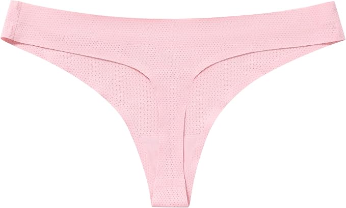 voenxe Seamless Women Underwear Thongs,No Show Ladies Thong,No Line Workout Breathable Comfortable Panties,Soft Undies,5-Pack