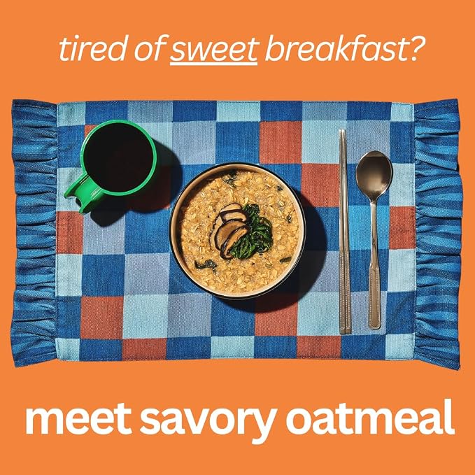 Gamsa Savory Instant Oatmeal - Sesame Garlic, Premium Instant Korean-Inspired Hot Cereal with Sesame & Garlic, Nourishing & Satisfying Breakfast, Meal or Snack, Low Sugar, 5-Pack