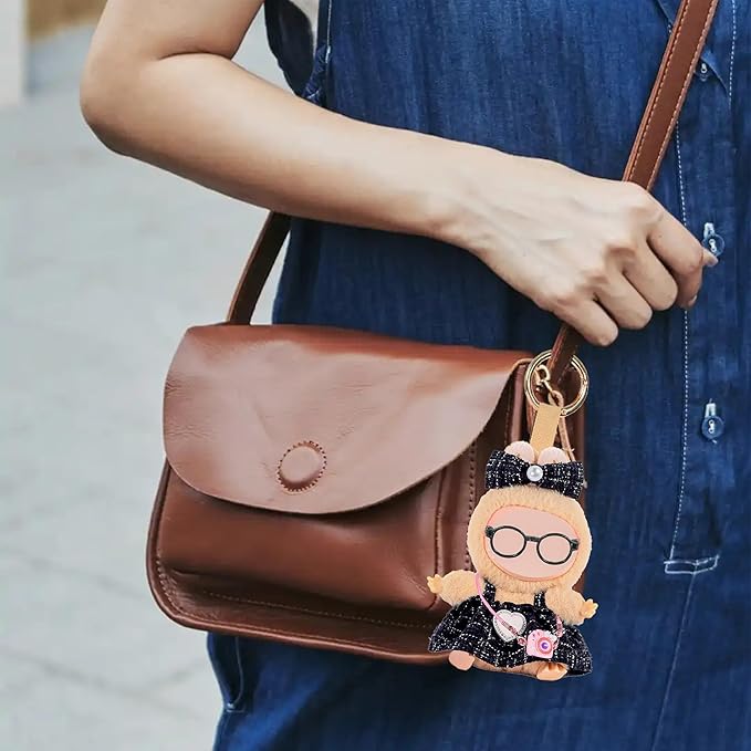 Fashion 17cm Chic Doll Clothes Accessories Set Include: 1 Hairpin, 1 Dress, 1 Glasses, 1 Bag and 1 Shoes for Dress up Your Dolls (Doll Not Included), Chic #Black