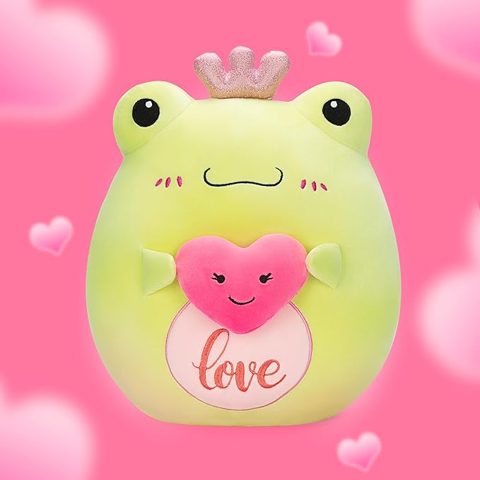 Original 14-inch Large Frog Plush Pillow Stuffed Animal Toy,Big Size Cute Soft Toys Fat Kawaii Plushie,Gift for Kids Girls Boys Girlfriend Children