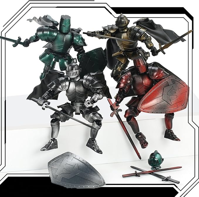 T13 Action Figure,Medieval Knight Action Figures,Dummy Lucky 13,3D Printed Robot Action Figure (Assembly Required)(Green)