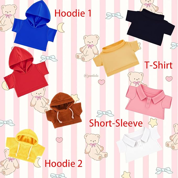 Personalized Teddy Bear Clothes with Name Photo, Custom Stuffed Animal Clothing Fit 8-16inch Stuffed Bear Clothes, Personalized Doll Clothing Make Your Own Plush Doll Shirt