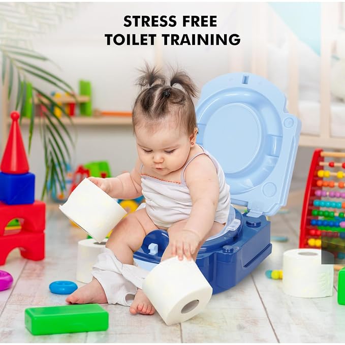 Baby Carry Potty,Portable Potty for Toddler Kids Travel,Toddler Potty Toilet, Carry Baby Potty Toddler Toilet Seat for Camping Park Outdoor,Children Car Potty (Blue)
