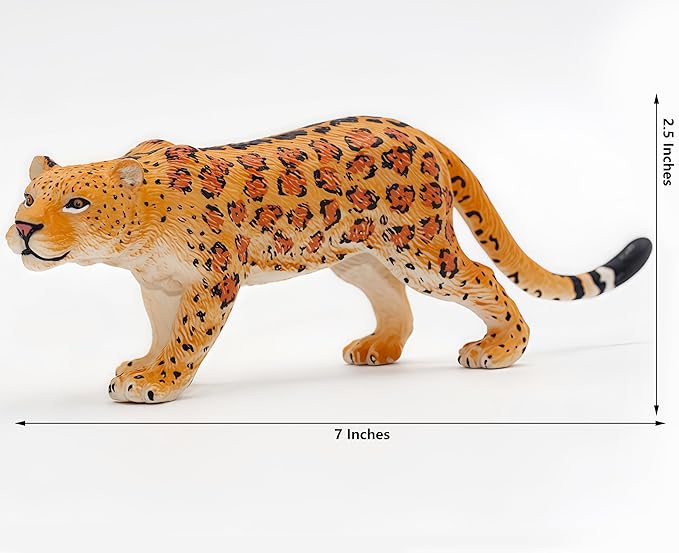 Gemini&Genius Leopard Action Figure Toy, Pard Figurine Wild Animal, Panther Animal Toy for Kids