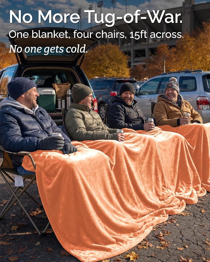 Ultra Soft Fleece Blanket Oversized King Size - Flannel Fleece Luxury Blanket - Lightweight for Couch Bed Chair - Thick, Warm and Breathable - All Season Cozy, Peach Fuzz
