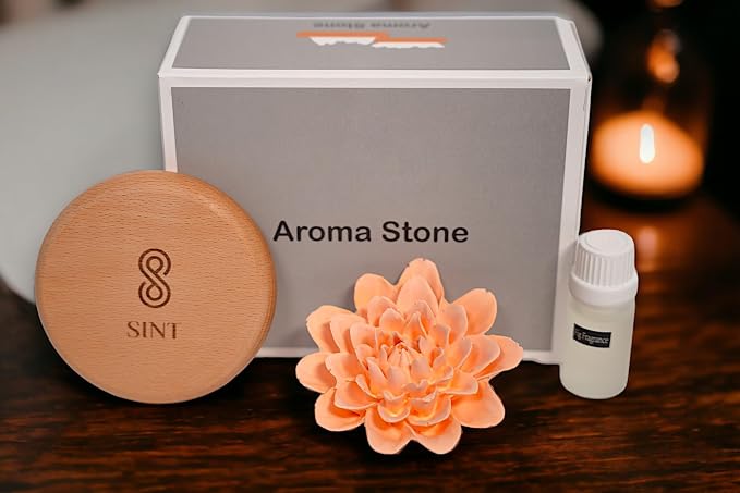 SINT Aroma Diffuser Diatomite Peony Flower | Essential Oil Diffuser with Aromatherapy Fragrant Oil | Diffusers for Home, Oil Diffuser, Room Décor | Orange, Fig Fragrance 10 ML
