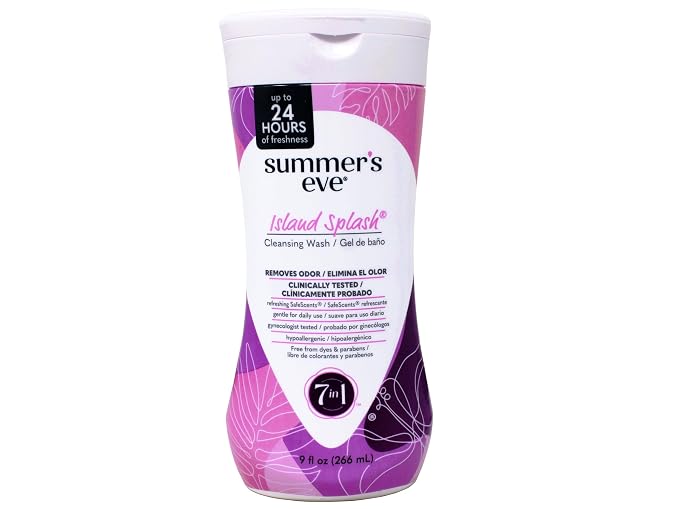 Summer's Eve Island Splash Refreshing Daily Feminine Cleansing Wash, Removes Odor, pH Balanced, 9 FL OZ