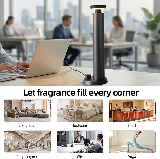 Waterless Scent Diffuser - Scent Diffuser Oil Machine for Homes, Offices, Hotels - Black - 100ml(3.38 Oz) - Fragrance Not Included