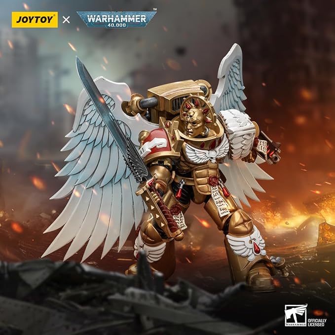 JOYTOY Warhammer 40K 1/18 Action Figures, Blood Angels Sanguinary Guard with Encarmine Sword 1 Perfect for Collectors & Decor, Ideal Gift for Birthdays, Christmas, Character Figure - JT6298