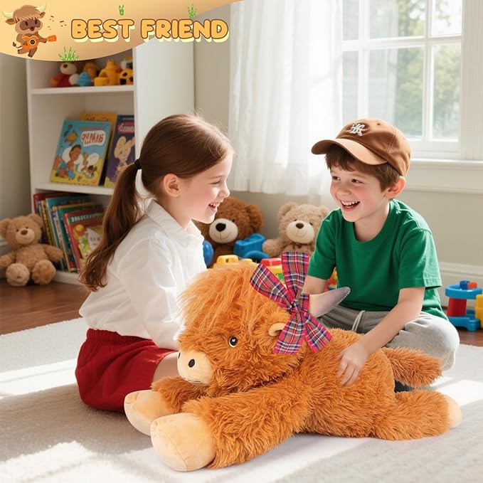 Giant Highland Cow Stuffed Animal 30", Jumbo Soft Giant Stuffed Animals, Highland Cow Plush Toys for Stress Relief & Sleep Aid, Huge Cuddly Cute Plushies Gift for Kids Adults