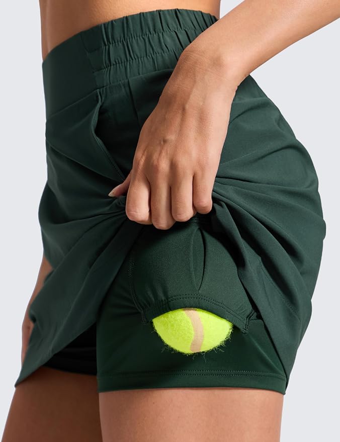 CRZ YOGA High Waisted Dolphin Golf Skirt | Built-in Shorts with Pockets, Quick-dry, Tennis, A Line, Mini, Skort for Women