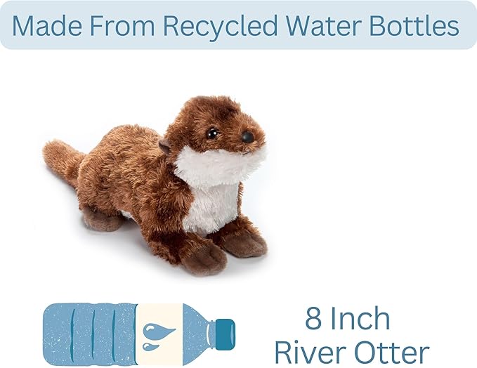 The Petting Zoo River Otter Stuffed Animal Plushie, Gifts for Kids, Scoopz Wildlife Animals, Otter Plush Toy 8 Inches