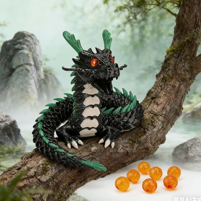 3D Printed Dragon Eggs, Glow in The Dark Fidget Toys for Kids & Adults, for Home Office Desk Decor (Black Dragon God, Pcs, 1)